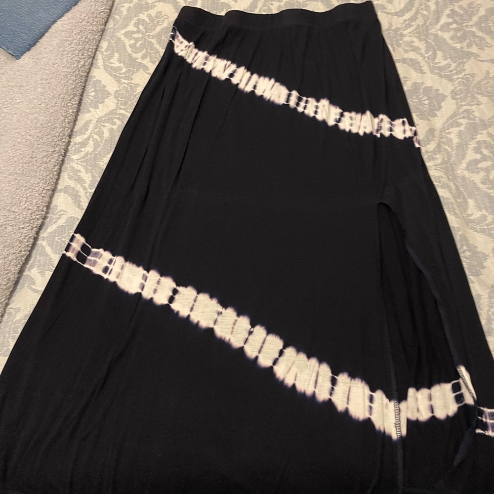 Lane Bryant Navy Maxi Skirt with White Accents